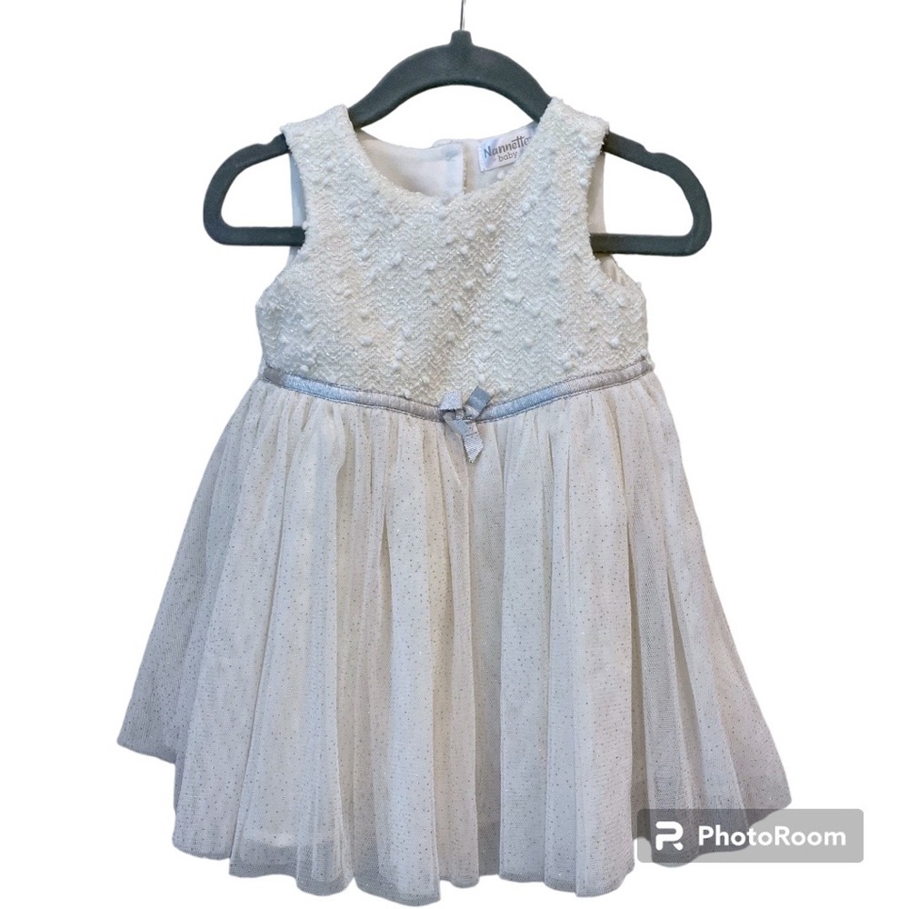 Elegant Nannette Couture Baby Girl Dress Ivory